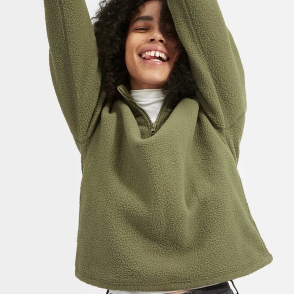 Everlane ReNew Half-Zip Fleece Jacket - Size XS, Green - Picture 1 of 11